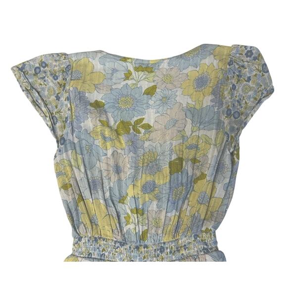 AMERICAN EAGLE Y2K Flirty Floral Mini Cut Out Front Tie Ruffled Romper Size XS - Picture 7 of 8